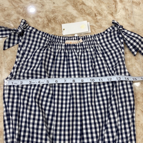 🛍️Tory Burch Gingham Romper. Blue and white. Size XS. NWT - Picture 5 of 12